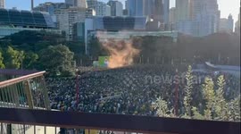 Huge crowds watch Socceroos lose to Argentina in World Cup last 16 match, Sydney, Australia