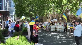 Rally celebrating Armed Forces of Ukraine Day in Sydney, Australia
