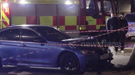 Car crashes into lamp post in Brighton near Christmas market