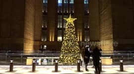 Battersea Power Station Christmas tree is a great photo opportunity for visitors