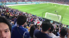 Japan fans passionately sing 'Nippon!'  at Al Janoub Stadium as Samurai Blue face Croatia at World Cup in Qatar