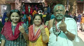 Voter casts their vote during Gujarat Assembly Elections 2022 in India