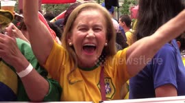Brazil fans celebrate 4-1 World Cup win vs. South Korea in Sao Paulo
