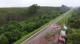 Cargo train derailed by 'terrorist IED bomb' in southern Thailand
