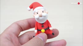 Sculpting miniature Santa Claus toy using clay: Satisfying DIY craft video