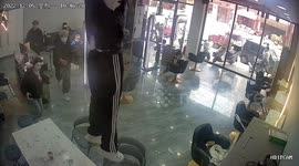 Hairdresser falls through ceiling when repairing air conditioner in China