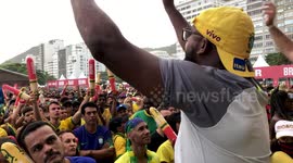 Brazil Fans Gather To Watch World Cup 1/8 Finals In Rio de Janeiro, Brazil