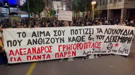 March in anniversary of police killing in 2008 of teenager in Athens, Greece