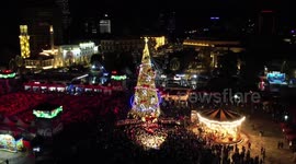 Christmas lighting tree Tirana, Albania