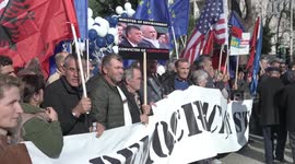 Opposition protest at European Summit Day in Tirana, Albania