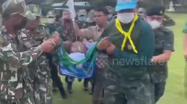Injured baby elephant airlifted from forest after being abandoned by herd in Thailand