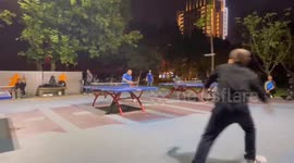 Chinese men show off impressive table tennis skills