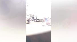Bungling Spider-Man cosplayer stumbles into bus while biking
