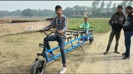 Indian man builds six-seater electric bike that can travel for 150 kms