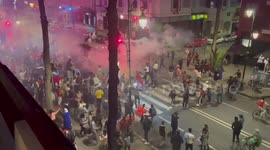Morocco fans celebrate historic win in Rabat