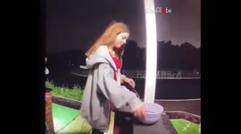Trick-or-treaters get into a little scuffle after one girl scoops up all the candy