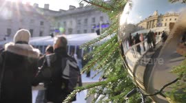 People enjoy the Ice Rink Somerset House London England UK