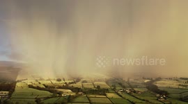 Drone Captures Dramatic Snow Curtains Falling over N. Ireland Mountain - Dec 8th 2022