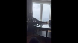 The cruise ship is shaking while crossing the drake passage on my way to Antarctica.