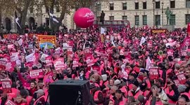 Thousands of Royal Mail workers join huge rally in Westminster, London