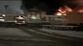 The explosion and collapse occurred as a result of a fire in the shopping center