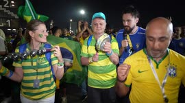 Brazil fans send a message to Lionel Messi and Argentina during the World Cup ahead of possible clash