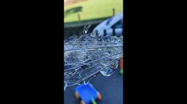 Beautiful ice formations occur as the temperatures drop in Wales.