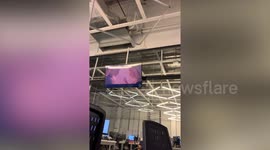 Office TV screen shakes as earthquake hits Philippines