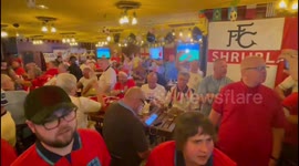 England fans head to Doha's Red Lion pub and sing 'Southgate you're the one' ahead of France clash