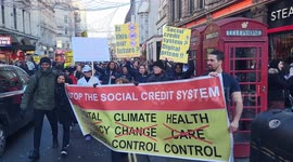 Protesters against cashless society march in London