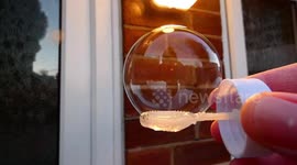 Watch as bubble freezes in Preston, Lancashire, as UK's arctic blast continues