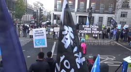 Protest outside Chinese embassy in London