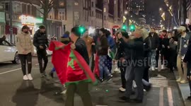 Morocco fans descend on London immediately after win against Portugal
