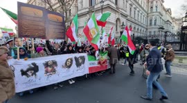 Freedom for Iran protest march arrived at Downing Street