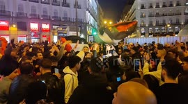 Morocco fans take to Madrid streets after World Cup win over Portugal in Madrid on 10th, 2022.