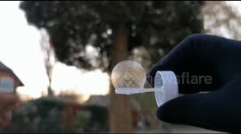 Bubble freezes in moments in Preston, Lancashire