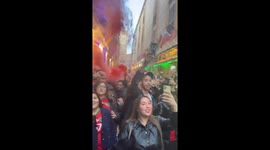 Morocco fans take over Malaga celebrating side's World Cup win over Portugal
