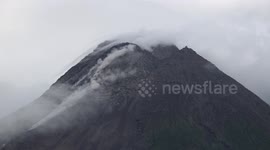 Mount Merapi, Indonesia's most active volcano in Central Java.