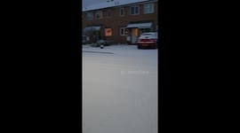 It's the first and end of year snowfall. Now this is the Christmas spirit