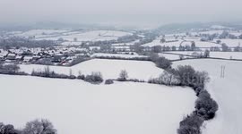 Drone footage captures Gloucestershire landscape covered by snow
