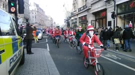 Santa Cycle ride through Central London