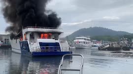 Police investigate fire that destroyed ferry on Thai island Phuket