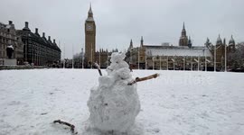 Parliament Square, Whitehall and Downing Street after heavy snow