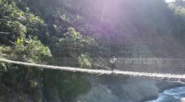 Pongging Bridge in East Siang, India is essential for local residents