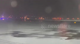 Snow at Gatwick Airport. Flights are currently unable to take off