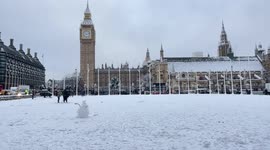 Snow in central London after heavy overnight snowfall
