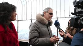 Andrea Bocelli And Family Light Empire State Building in NY, US