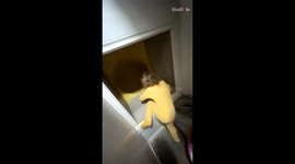 Cool dad builds indoor slide in his kids' closet leading to playroom