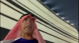 English fan reflects and ponders over the England defeat by France as he leaves the game in Qatar.