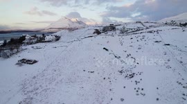 Drone footage reveals Isle of Skye blanketed by snow